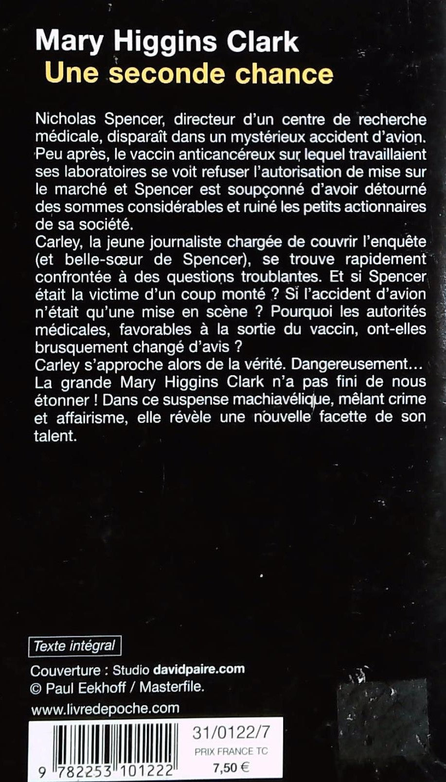 Livre Une seconde chance - Mary Higgins Clark (Livre d'occasion) - ISBN 2253101222