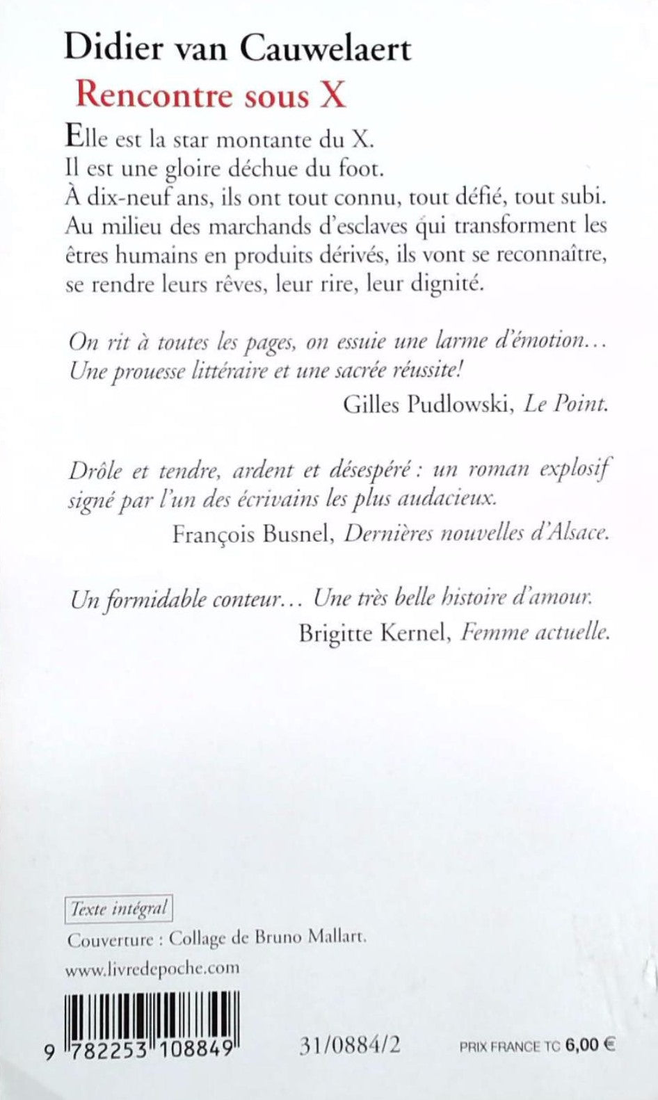 Livre Rencontre sous X - Didier van Cauwelaert (Livre d'occasion) - ISBN 2253108847