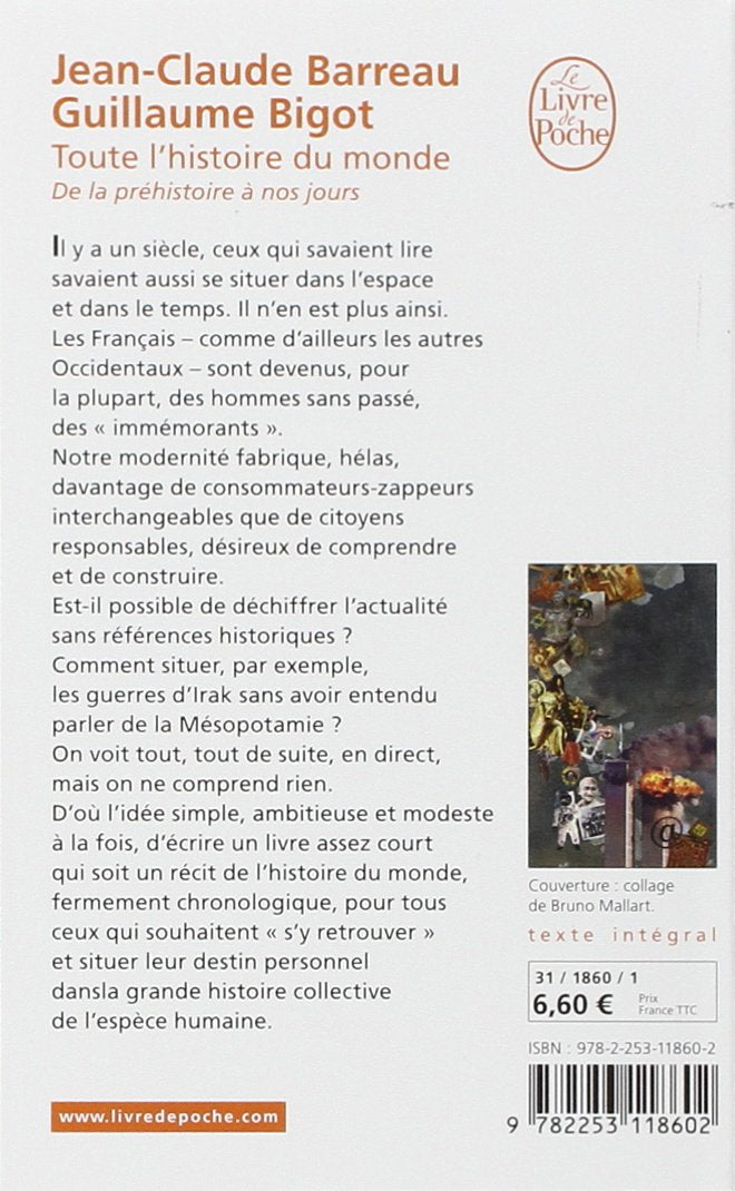 Livre Toute l'histoire du monde de la préhistoire à nos jours - Jean-Claude Barreau (Livre d'occa...