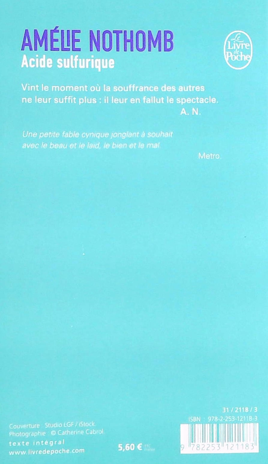 Livre Acide Sulfurique - Amélie Nothomb (Livre d'occasion) - ISBN 2253121185