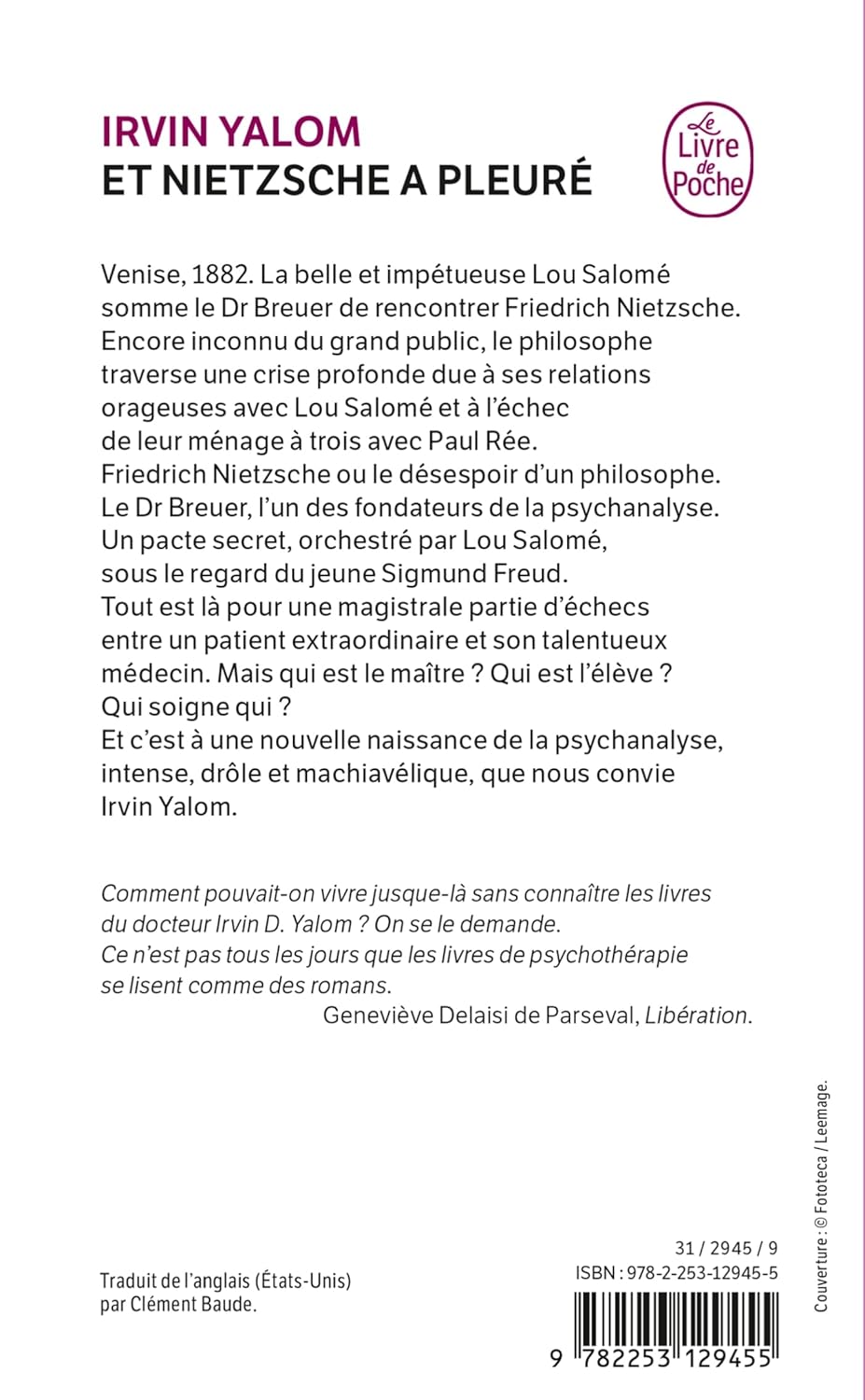 Livre Et Nietzsche a Pleuré - Irvin Yalom (Livre d'occasion) - ISBN 2253129453