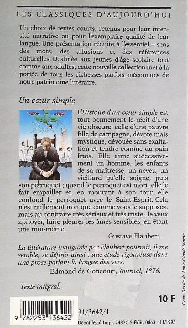 Livre Un coeur simple - Gustave Flaubert (Livre d'occasion) - ISBN 2253136425