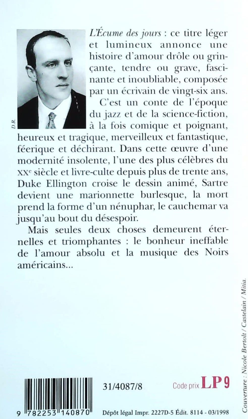 Livre L'écume des jours - Boris Vian (Livre d'occasion) - ISBN 2253140872