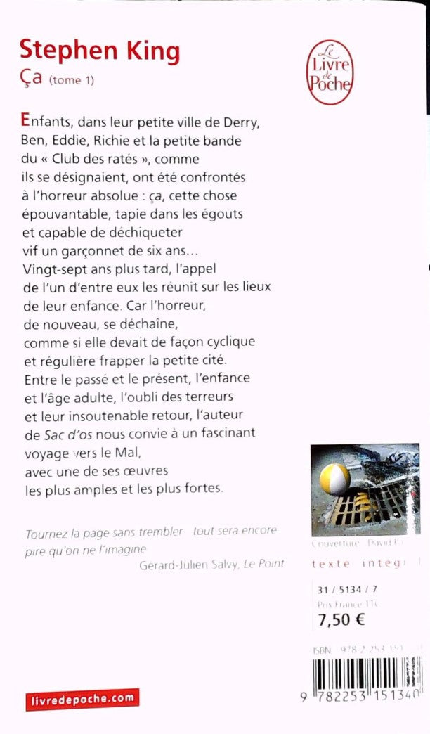 Livre Ça (Stephen King) (Livre d'occasion) - ISBN 2253151343