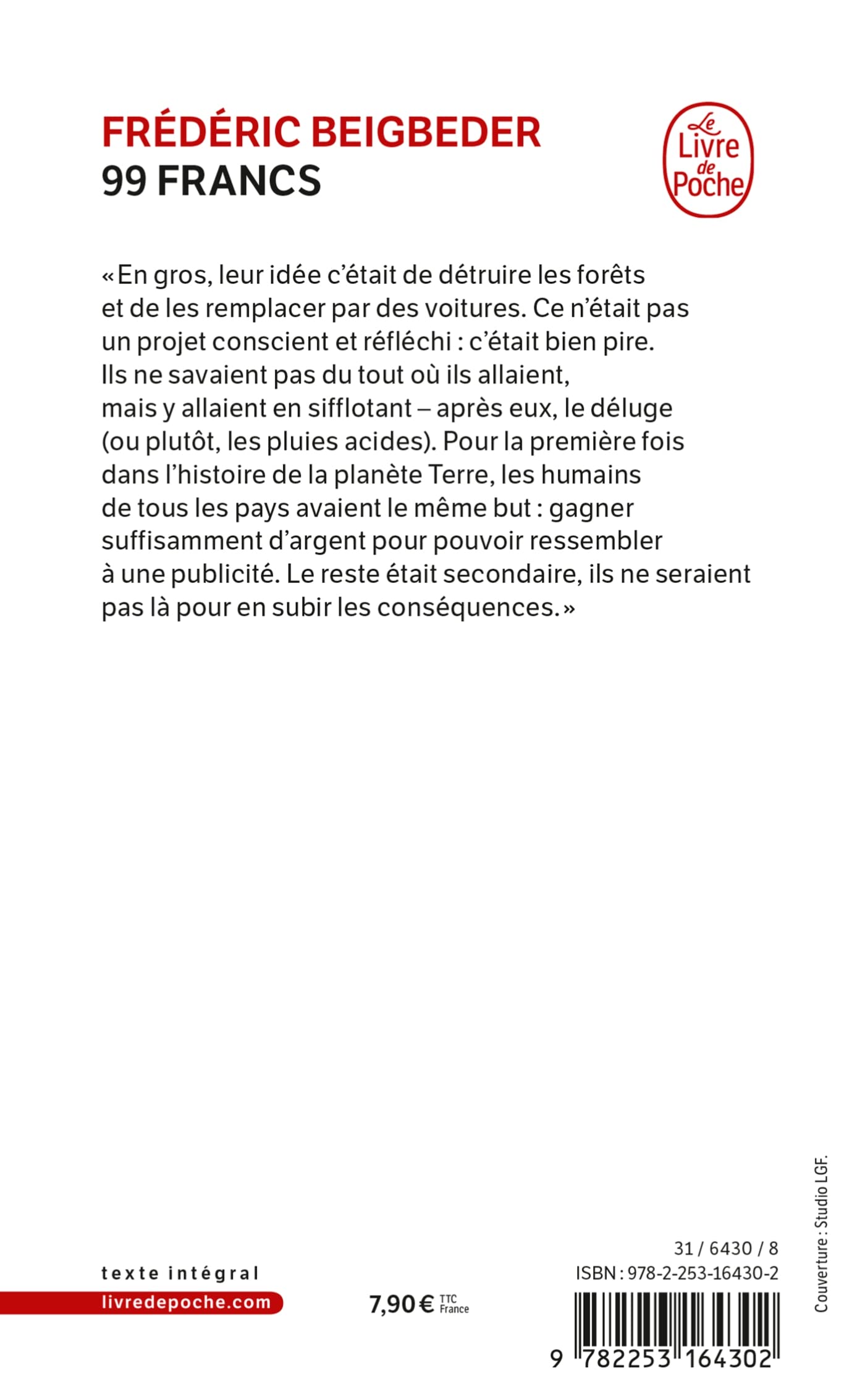 Livre 5,90 (99 F) - Frédéric Beigbeder (Livre d'occasion) - ISBN 2253164305