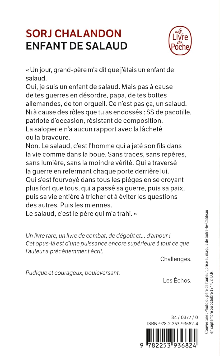 Livre Enfant de salaud - Sorj Chalandon (Livre d'occasion)