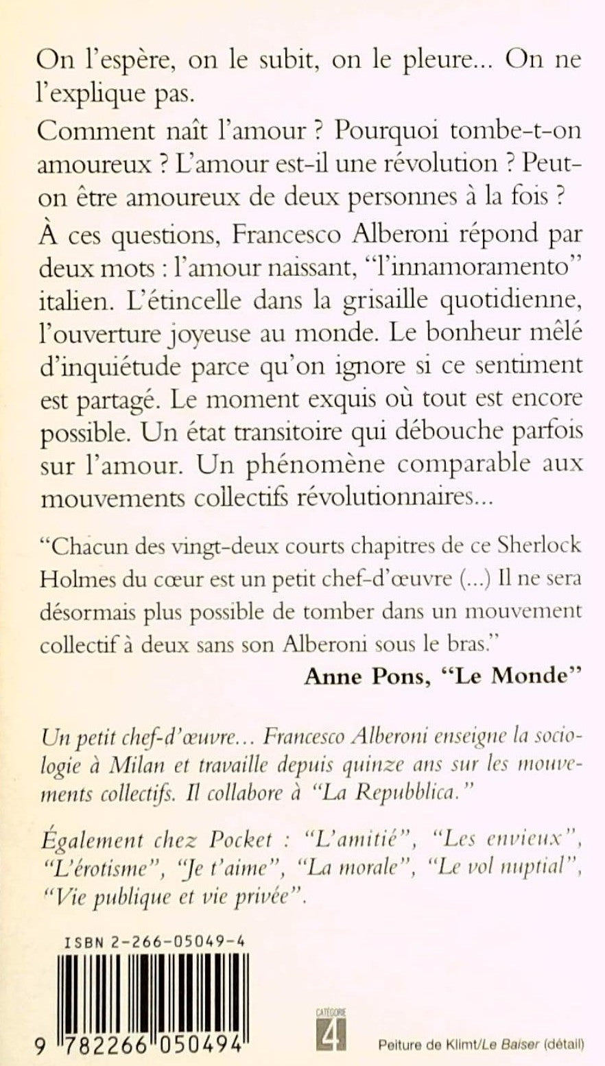 Livre Le choc amoureux : recherches sur l'état naissant de l'amour - Francesco Alberoni (Livre d'...