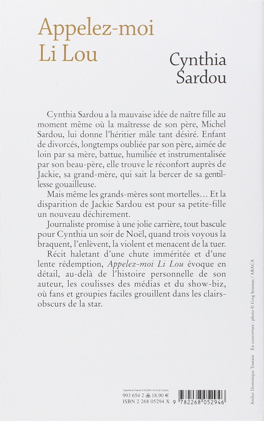 Livre Appelez-moi Li Lou - Cynthia Sardou (Livre d'occasion) - ISBN 226805294X
