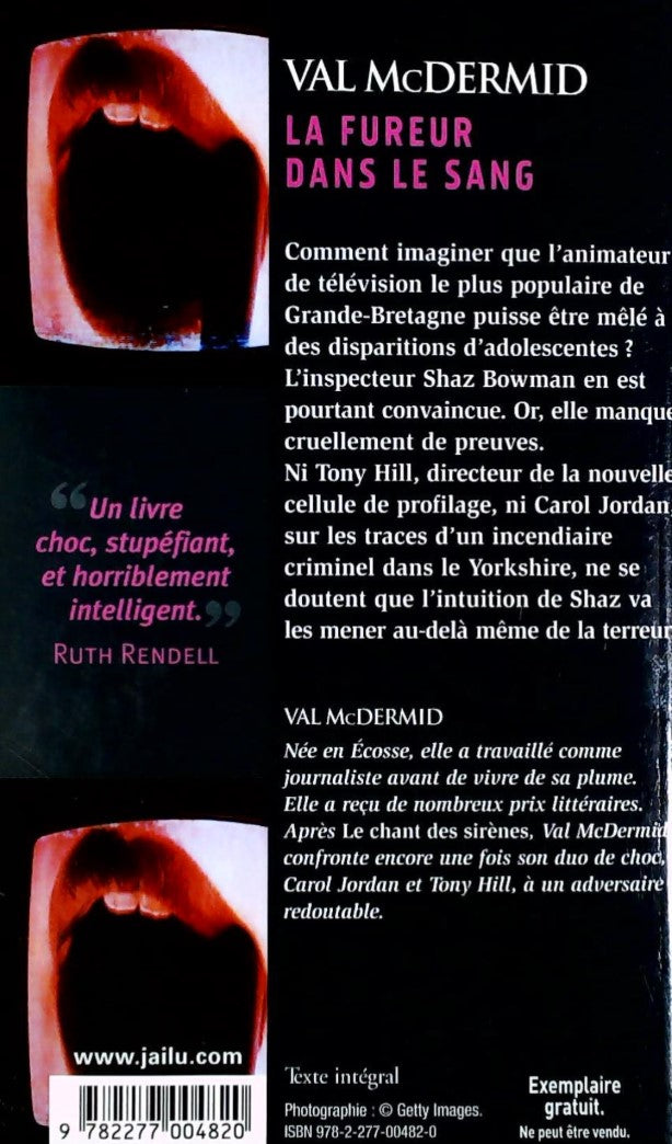 Livre La fureur dans le sang - Val McDermid (Livre d'occasion) - ISBN 2277004820