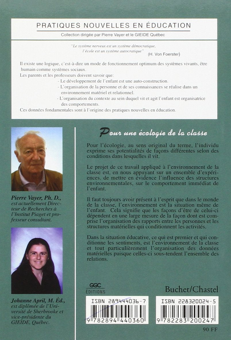 Livre Pour une écologie de la classe - Pierre Vayer (Livre d'occasion) - ISBN 2283200245