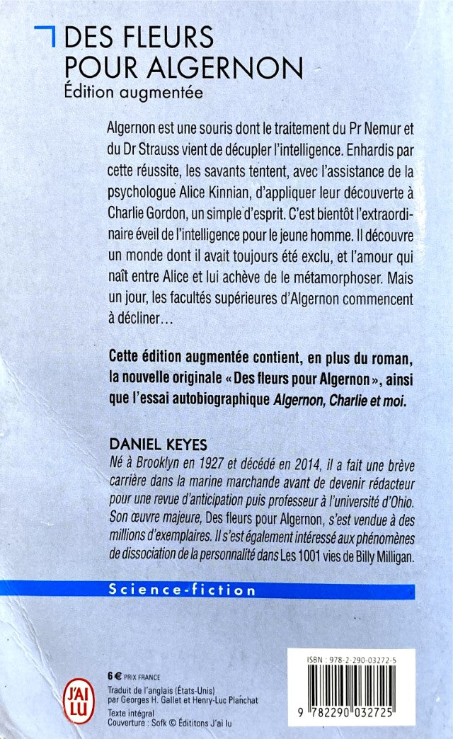Livre Des fleurs pour Algernon - Daniel Keyes (Livre d'occasion) - ISBN 2290032727