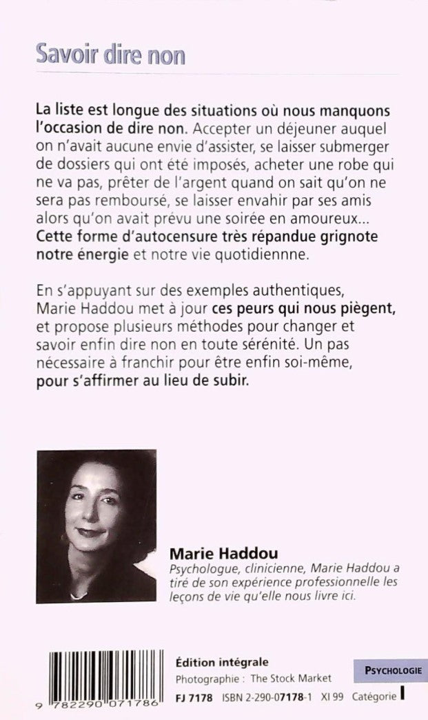 Livre Savoir dire non - Marie Haddou (Livre d'occasion) - ISBN 2290071781