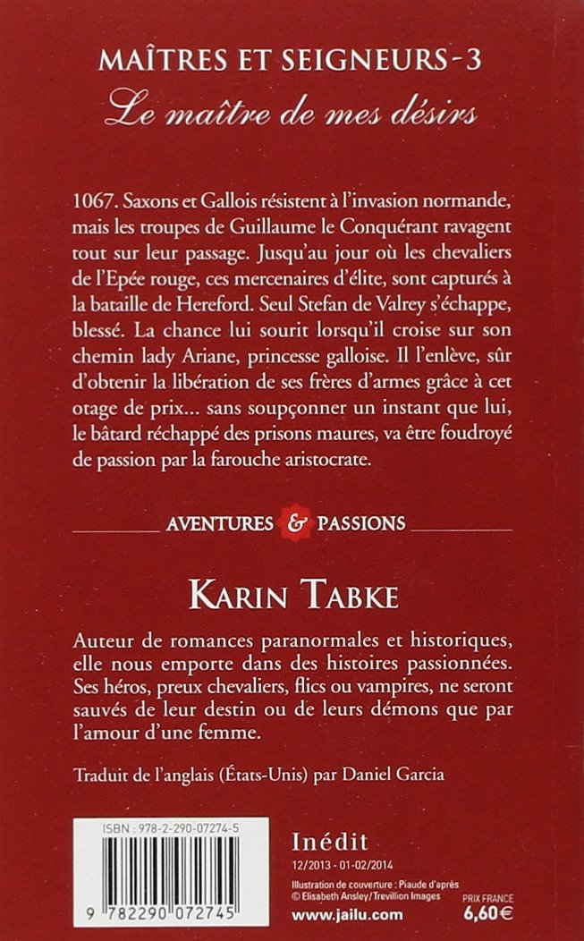 Livre Maîtres et seigneurs # 3 : Le maître de mes désirs - Karin Tabke (Livre d'occasion) - ISBN ...