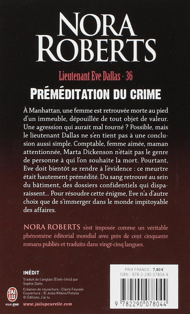 Livre Préméditation du crime - Nora Roberts (Livre d'occasion) - ISBN 2290078042