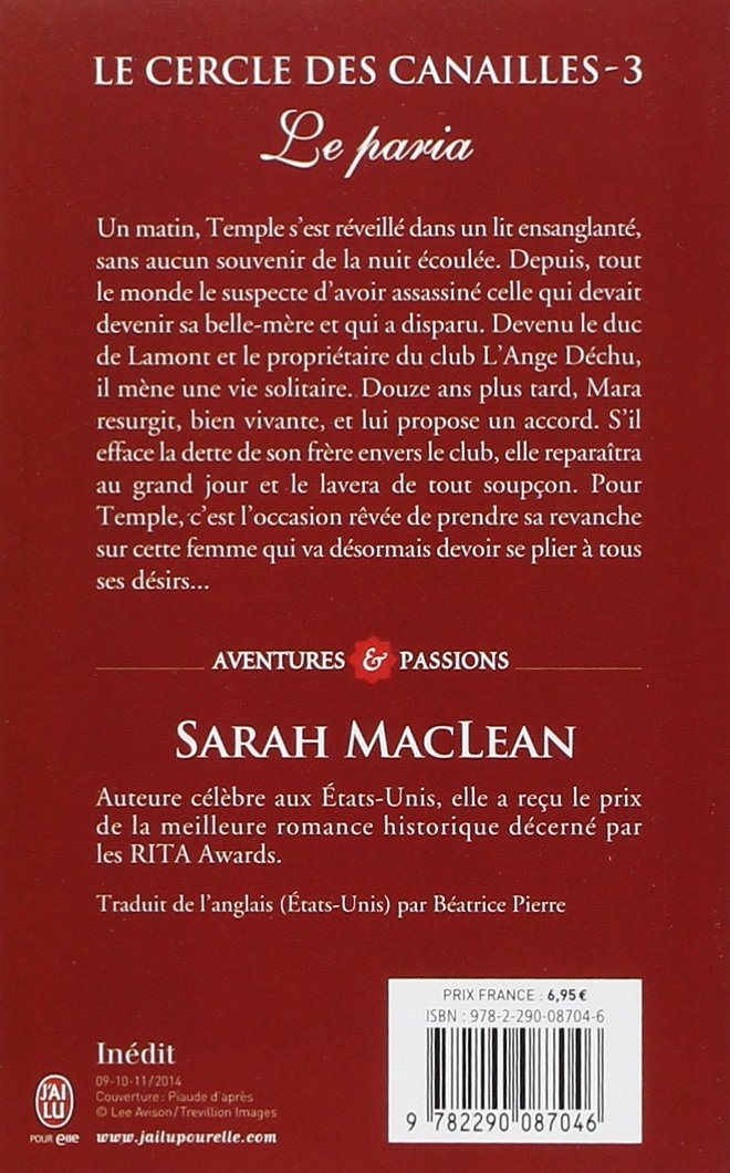 Livre Le cercle des canailles # 3 : Le paria - Sarah Maclean (Livre d'occasion)