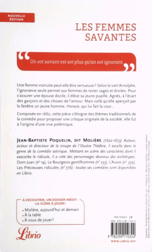 Livre Les femmes savantes - Molière (Livre d'occasion) - ISBN 2290110329