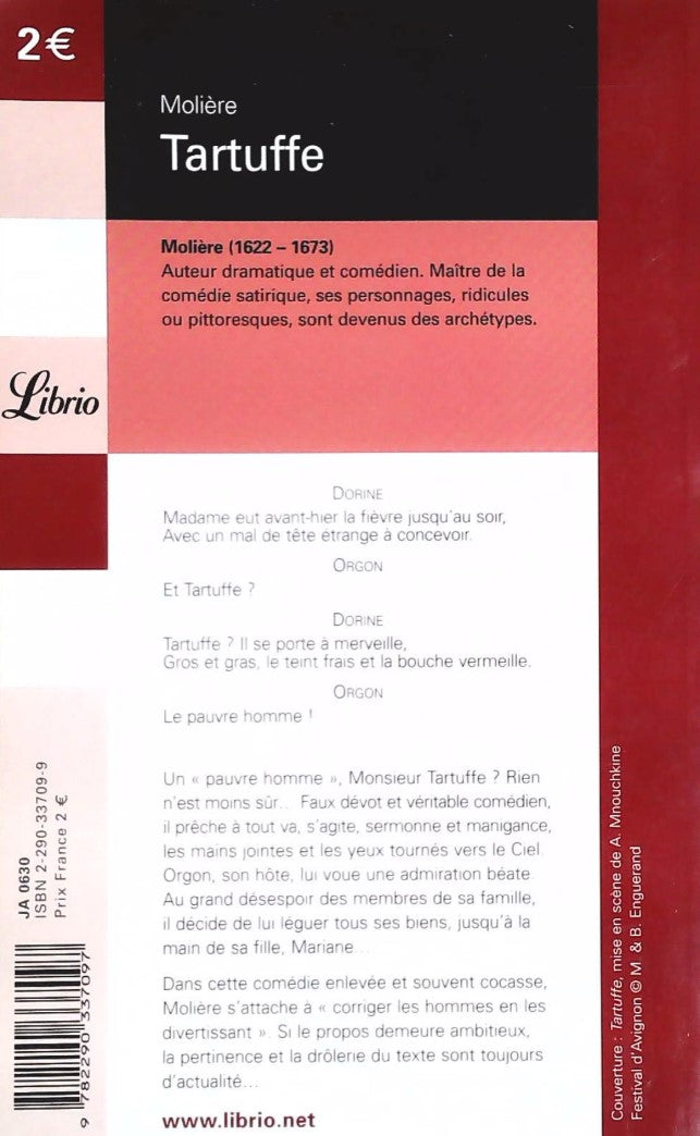 Livre Tartuffe - Molière (Livre d'occasion) - ISBN 2290337099
