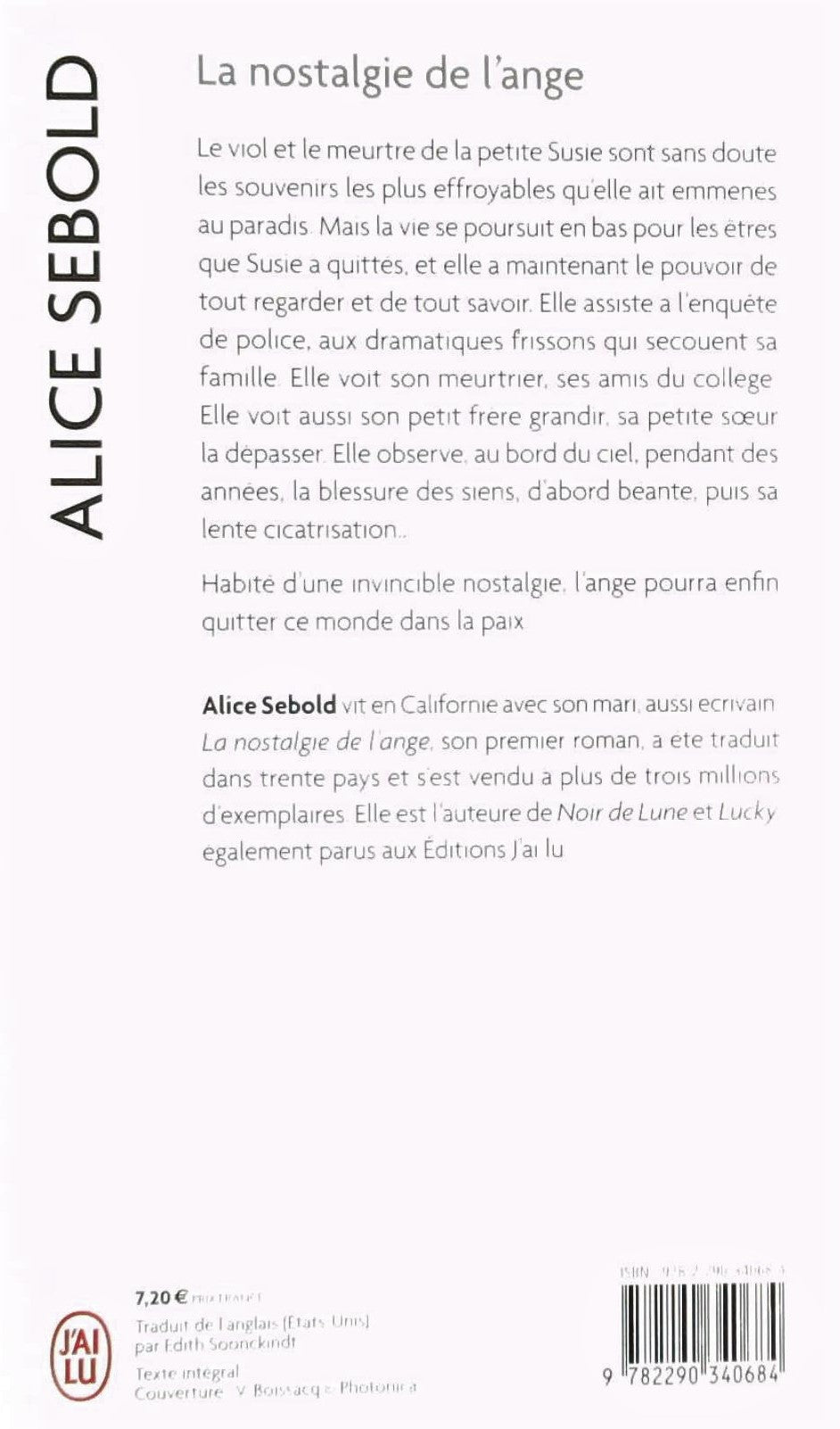 Livre La nostalgie de l'ange (Alice Sebold) (Livre d'occasion) - ISBN 2290340685
