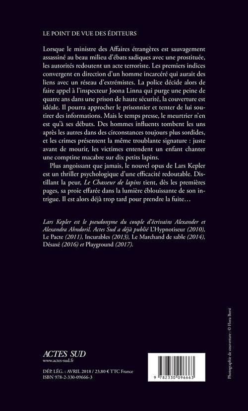 Livre Le chasseur de lapins - Lars Kepler (Livre d'occasion)