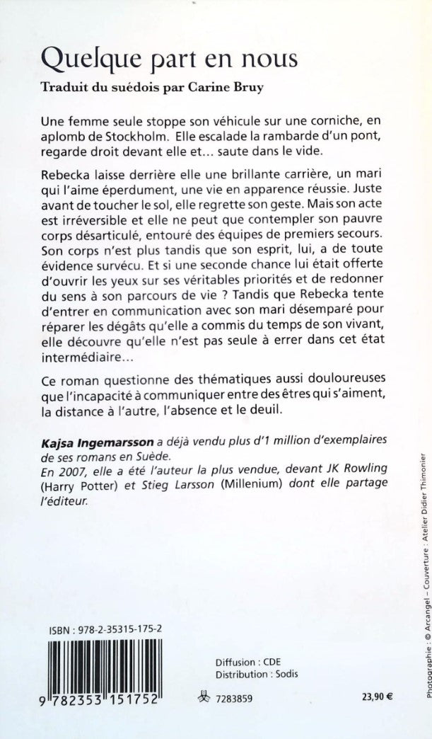 Livre Quelques part en nous - Kajsa Ingemarsson (Livre d'occasion) - ISBN 2353151752