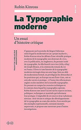 Livre La typographie moderne: un essai d'histoire critique (Robin Kinross) (Livre d'occasion) -...