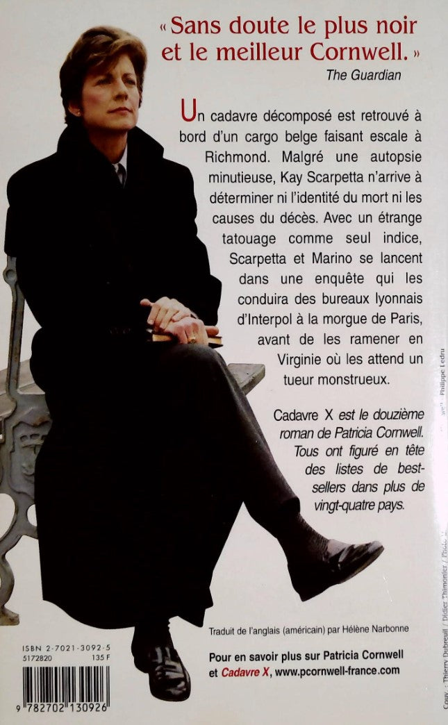 Livre Cadavre X - Patricia Cornwell (Livre d'occasion) - ISBN 2702130925