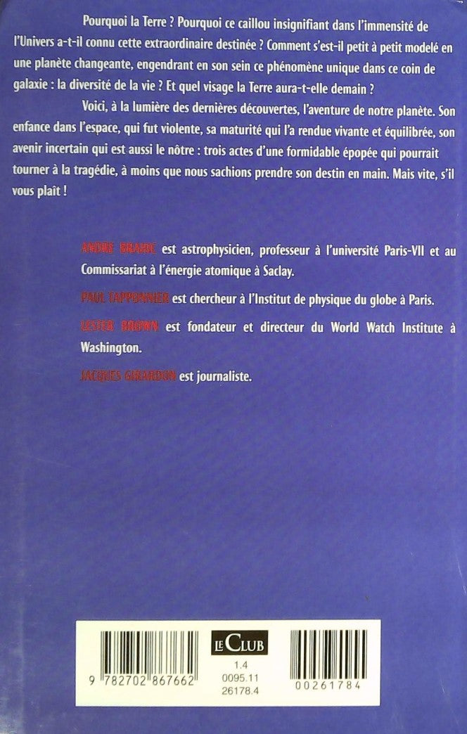 Livre La plus belle histoire de la Terre - André Brahic (Livre d'occasion)