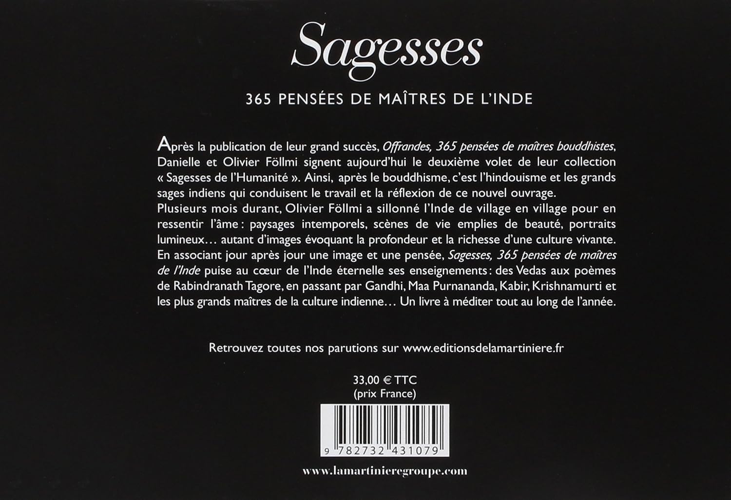 Sagesses : 365 pensées de maîtres de l'Inde (Danielle Follmi)