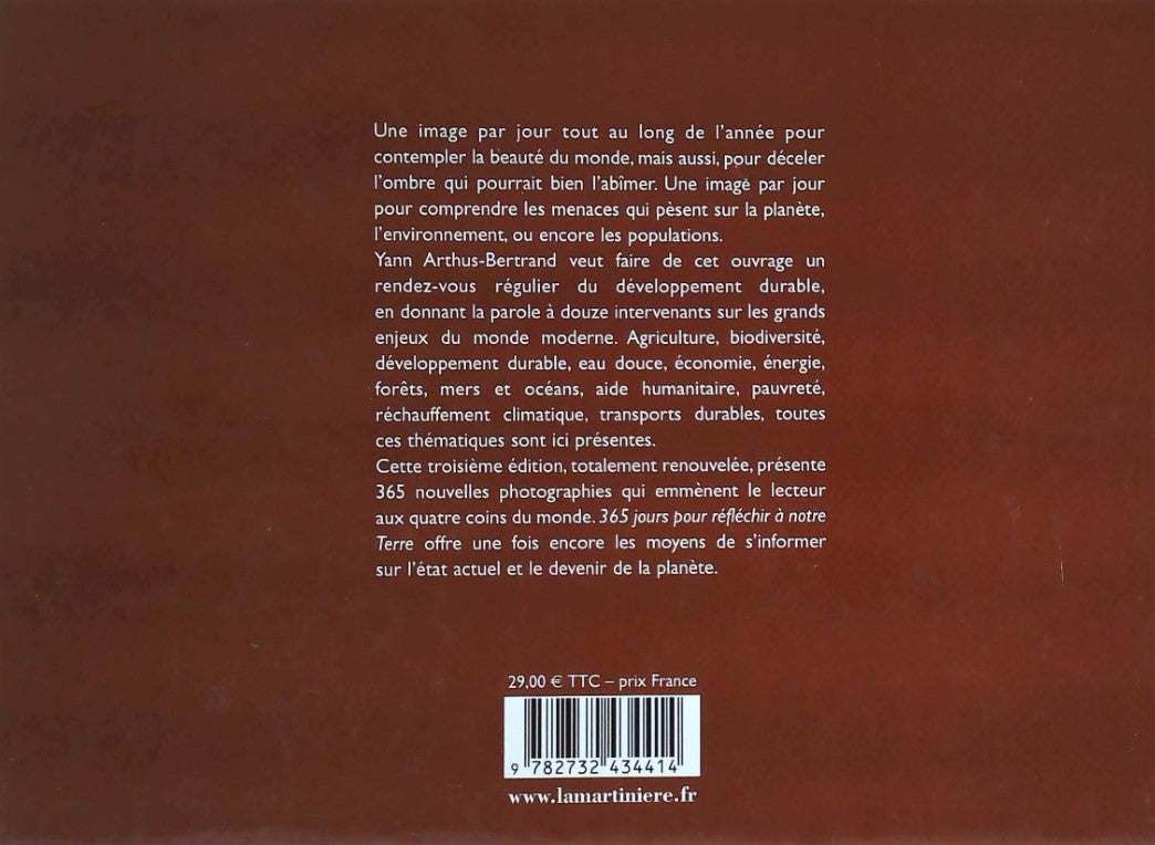 Livre 365 jours pour réfléchir à notre Terre - Yann Arthus-Bertrand (Livre d'occasion) - ISBN 273...