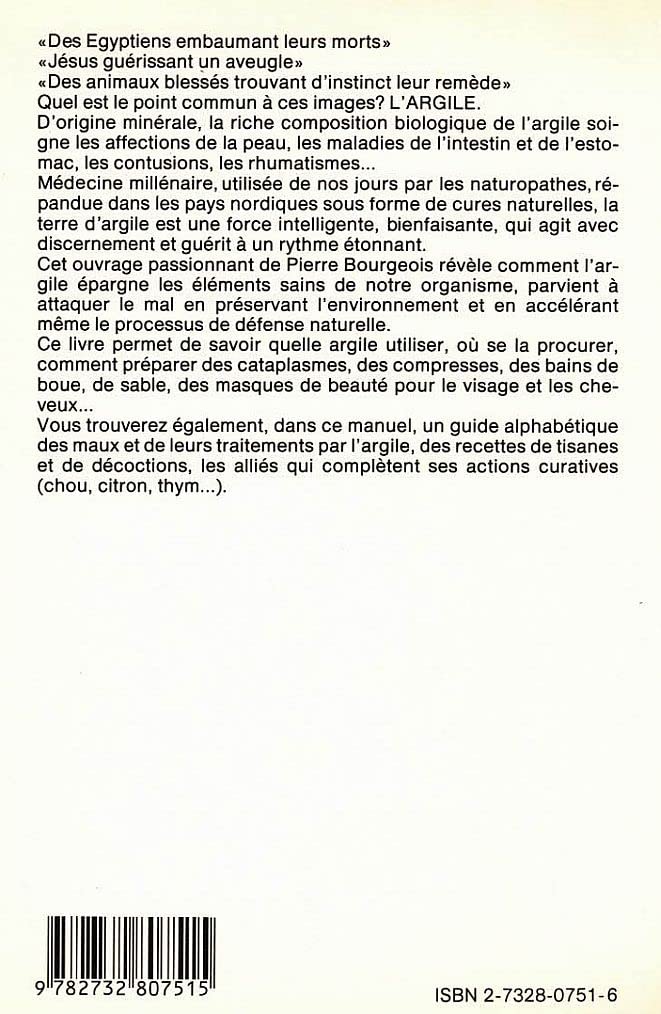 Livre Soignez-vous par l'argile - Pierre Bourgeois (Livre d'occasion) - ISBN 2732807516