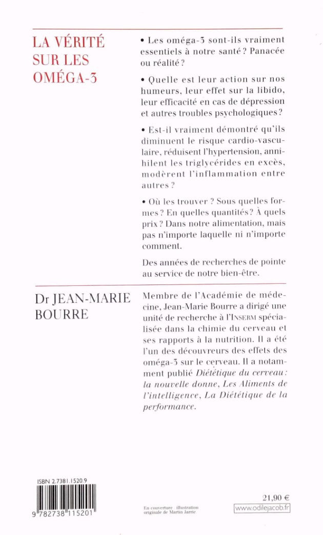 Livre La vérité sur les oméga-3 - Jean-Marie Bourre (Livre d'occasion) - ISBN 2738115209