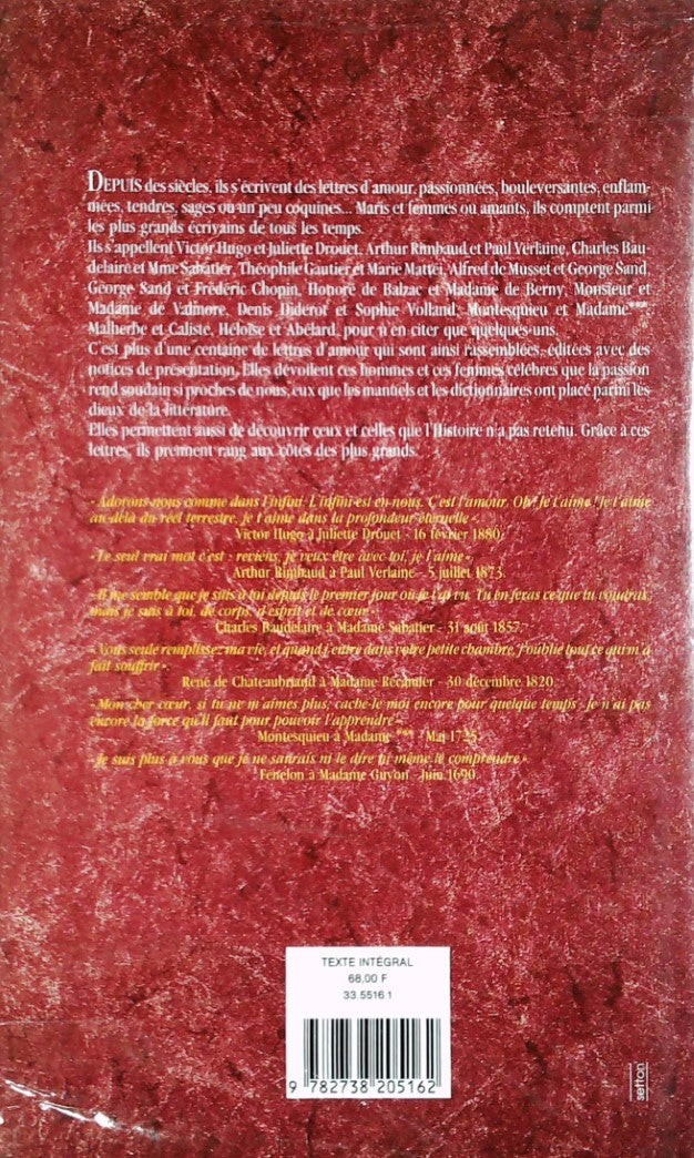Livre Les plus belles lettres d'amour - Collectif (Livre d'occasion) - ISBN 273820516X