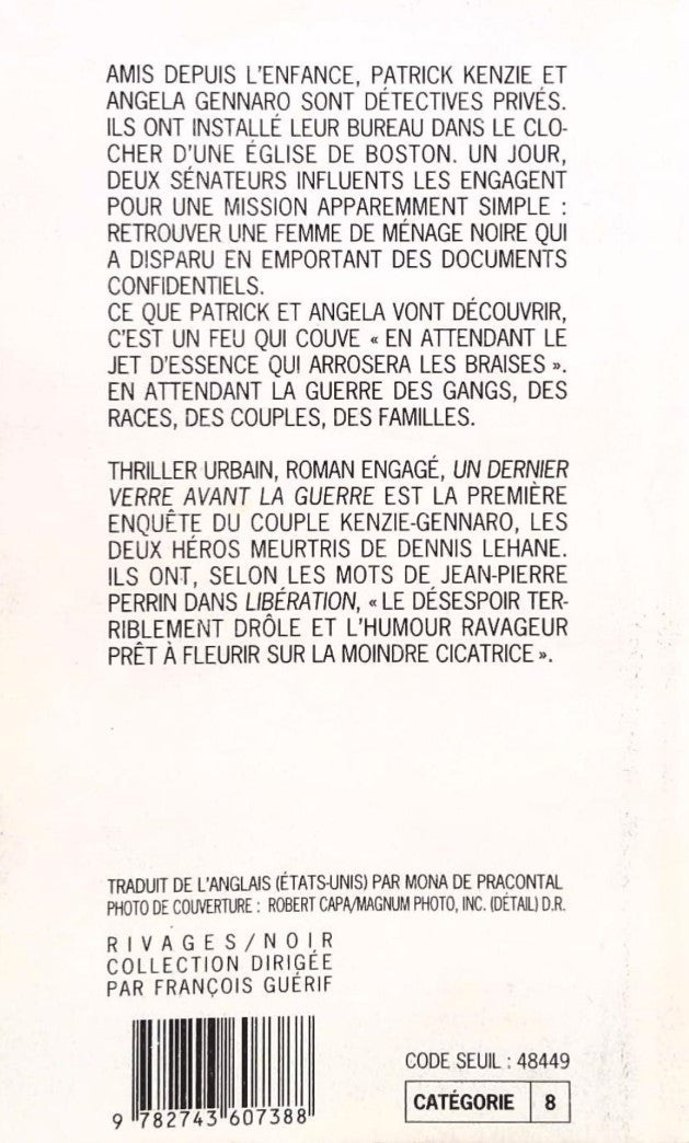 Livre Un dernier verre avant la guerre (Dennis Lehane) (Livre d'occasion) - ISBN 2743607386