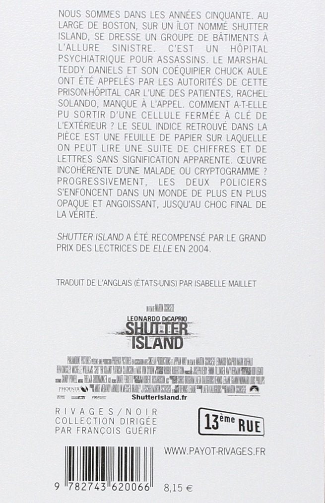 Livre Shutter Island (FR) - Dennis Lehane (Livre d'occasion) - ISBN 2743620064