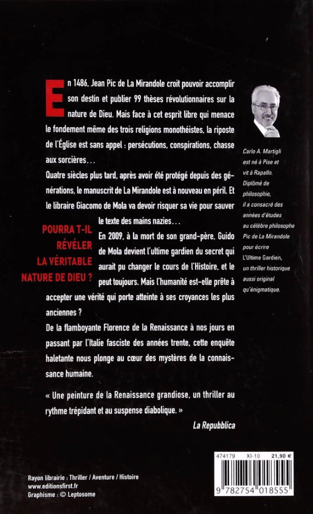 Livre L'ultime gardien - Carlo A. Martigli (Livre d'occasion) - ISBN 2754018557