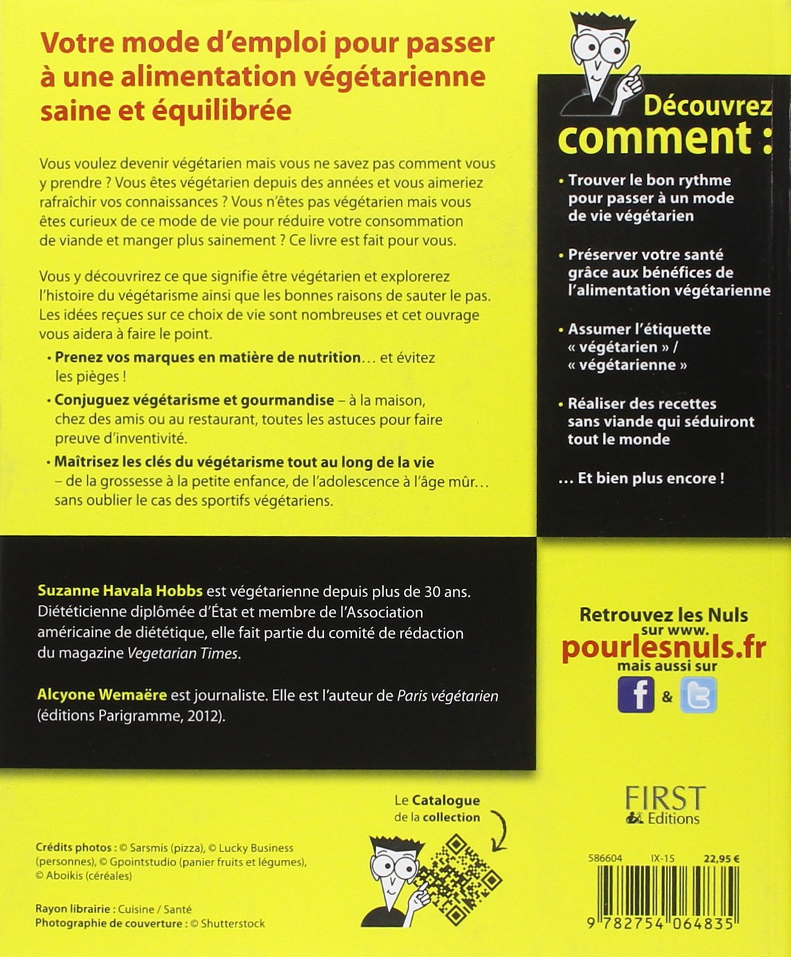 Livre Être végétarien pour les nuls (Suzanne Havala Hobbs) (Livre d'occasion) - ISBN 2754064834