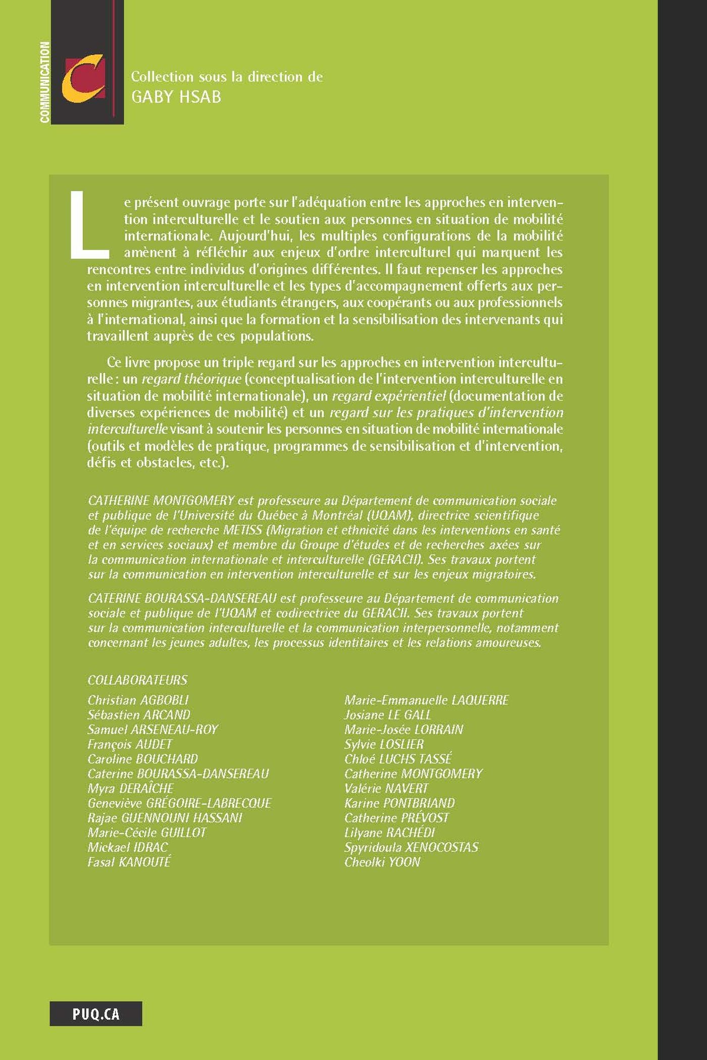 Mobilités internationales et intervention interculturelle: Théories, expériences et pratiques (Catherine Montgomery)