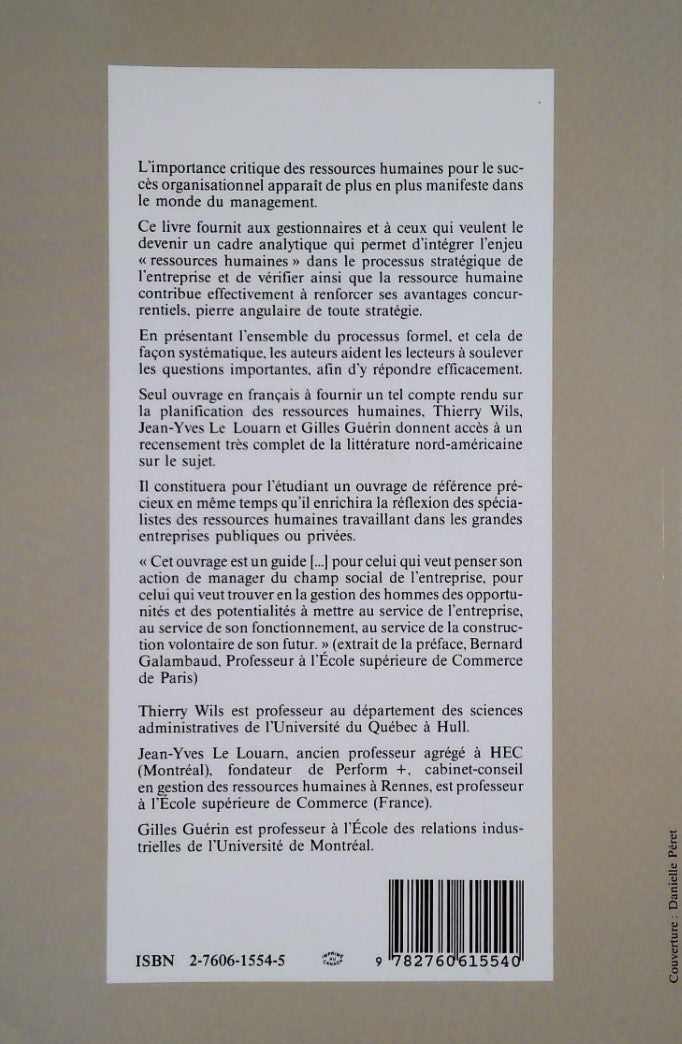 Livre Planification stratégique des ressources humaines - Thierry Wils (Livre d'occasion) - ISBN ...