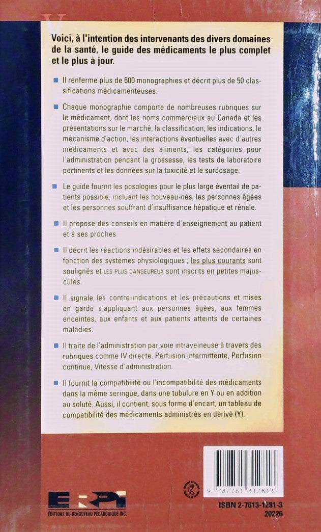 Livre Guide des médicaments (2e édition) - Judith Hopfer Deglin (Livre d'occasion) - ISBN 2761312813