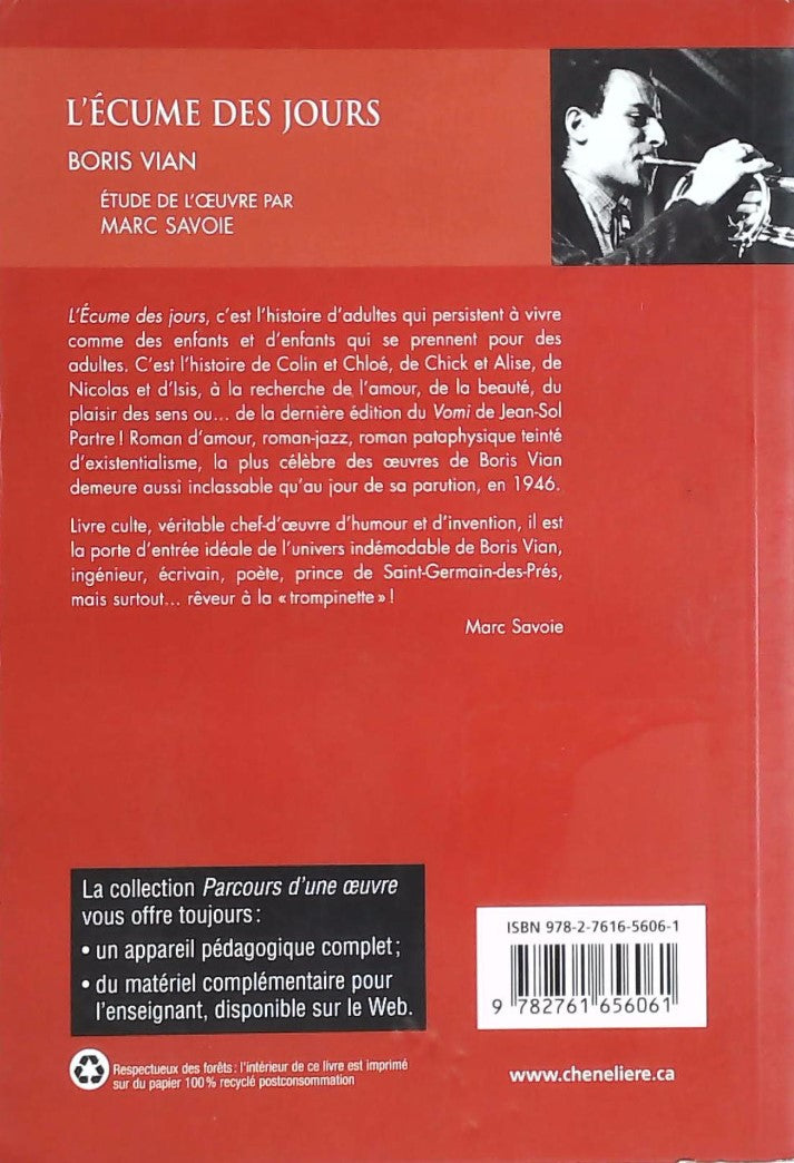 Livre L'écume des jours - Boris Vian (Livre d'occasion) - ISBN 2761656067