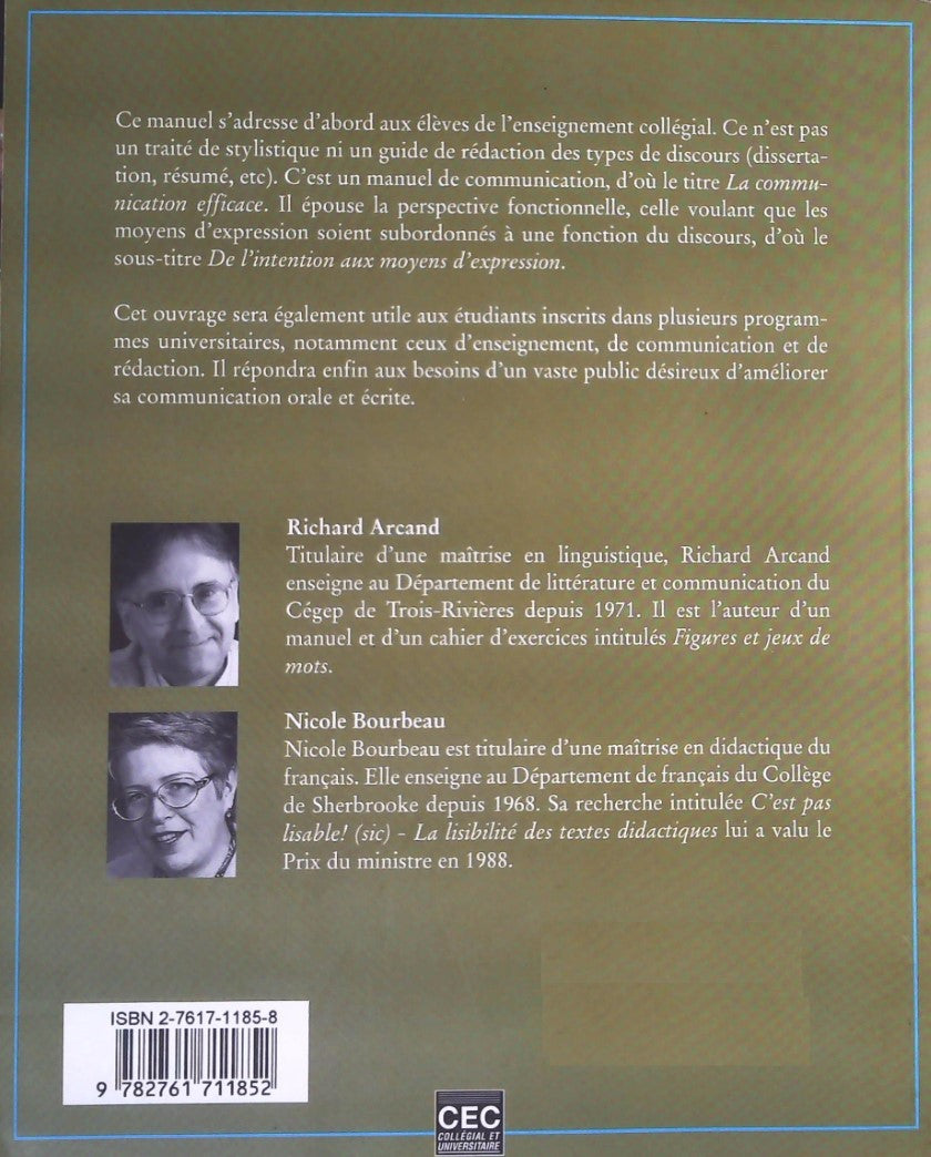 Livre La communication efficace - Richard Arcand (Livre d'occasion) - ISBN 2761711858
