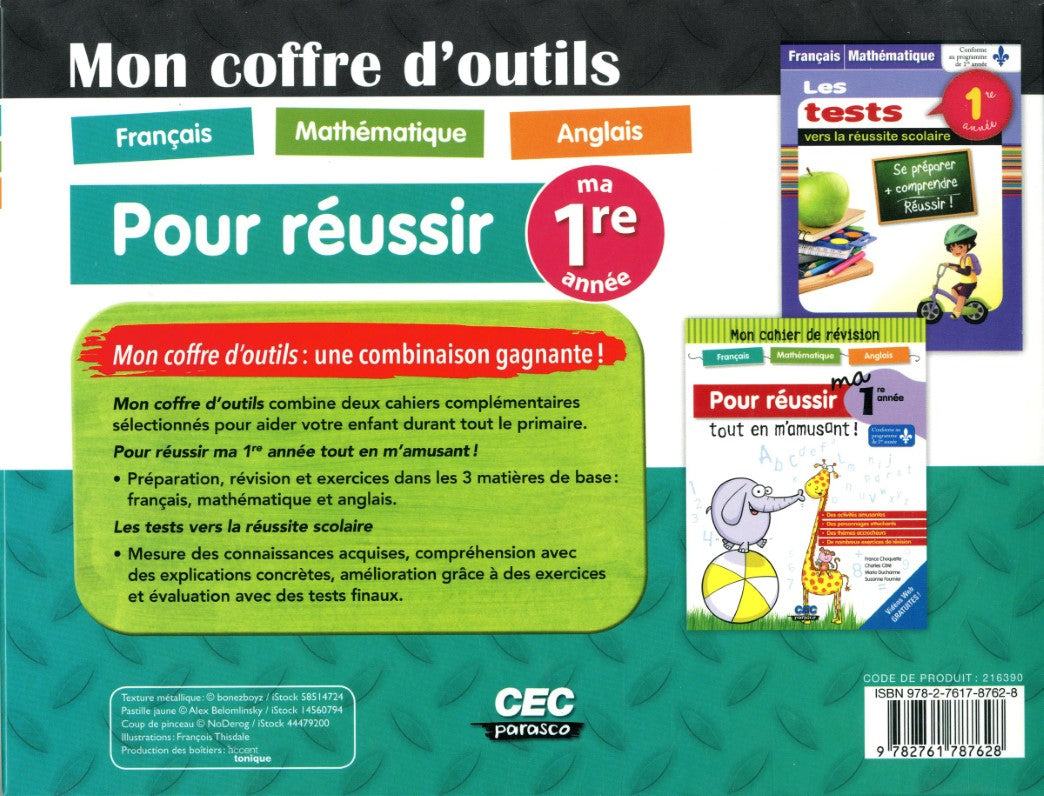 Livre Mon coffre d'outils français-mathématique-anglais pour réussir ma 1re année - Collectif (Li...