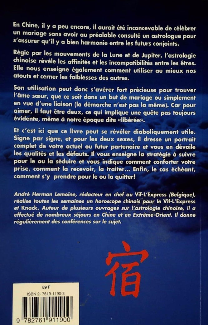 Livre Les secrets de l'astrologie chinoise ou le parfait bonheur - André H. Lemoine (Livre d'occa...