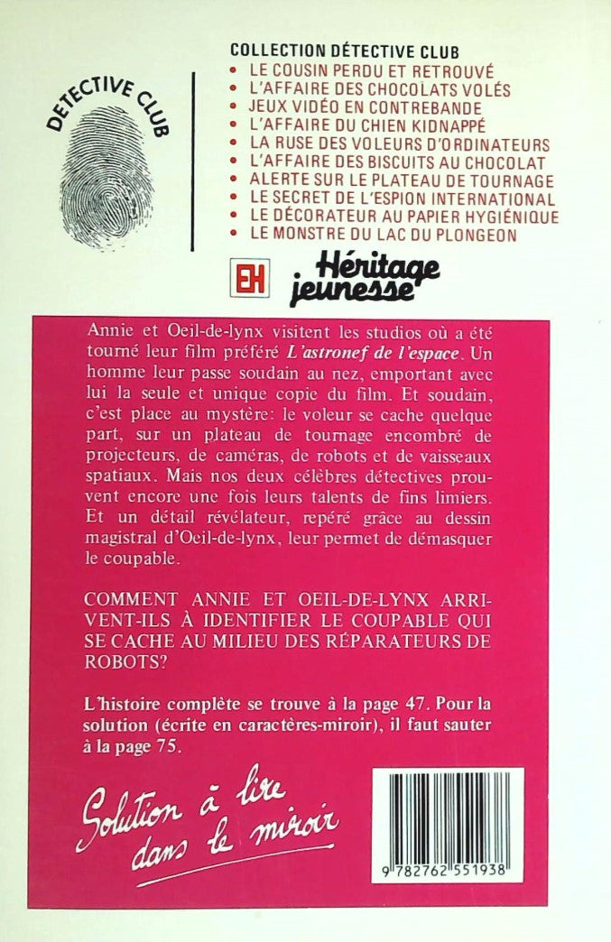 Detective Club # 7 : Alerte sur le plateau de tournage (Oeil-de-lynx Colin)