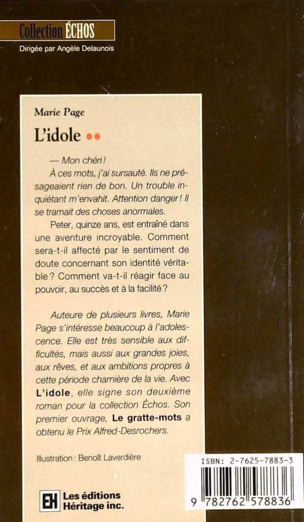 Livre L'idole - Marie Page (Livre d'occasion) - ISBN 2762578833