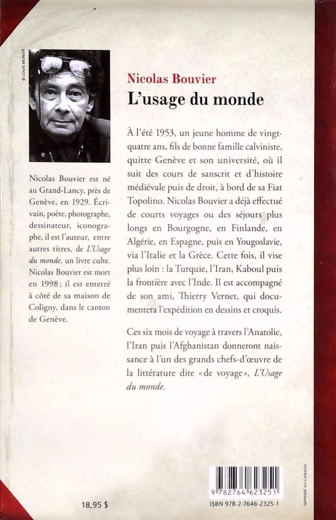 Livre L'usage du monde - Nicolas Bouvier (Livre d'occasion) - ISBN 2764623259