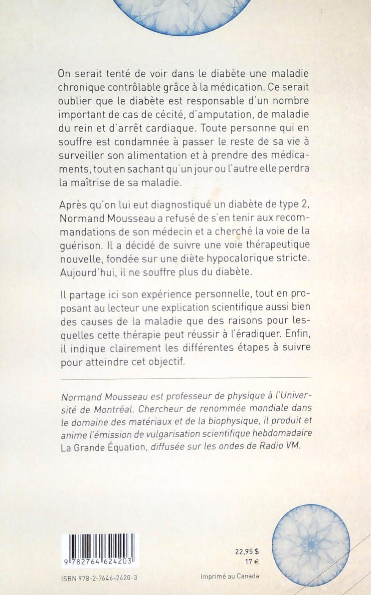 Livre Comment se débarrasser du diabète de type 2 sans chirurgie ni médicament - Norman Mousseau ...