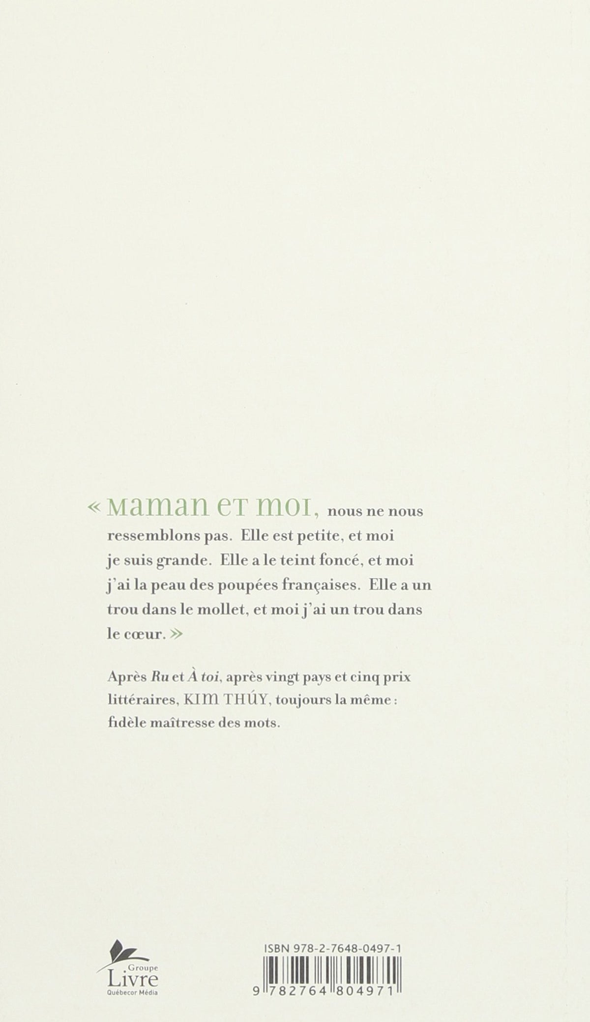 Livre Mãn (Kim Thúy) (Livre d'occasion) - ISBN 2764804970