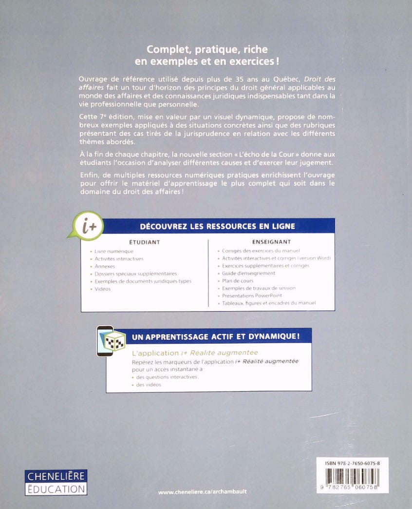 Droit des affaires (7e édition) (Jean-Pierre Archambault)