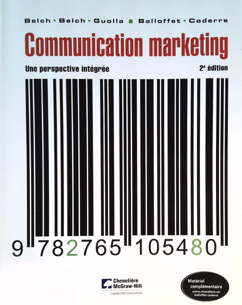 Livre Communication marketing : Une perspective intégrée, 2ième édition - Belch (Livre d'occasion...